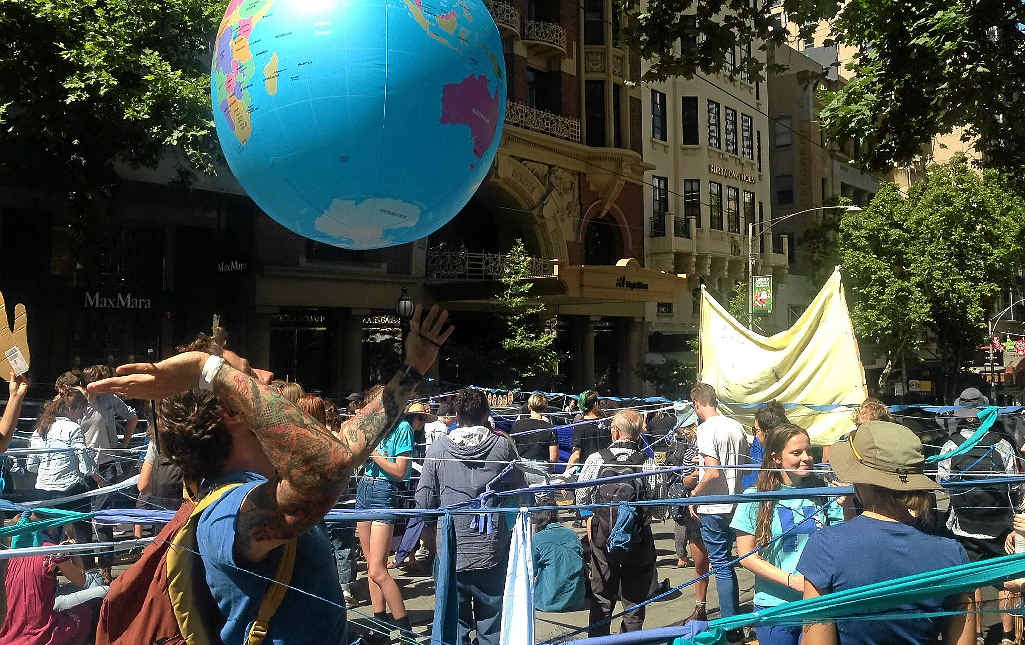 COLOURFUL: Yesterday’s protest in the Melbourne CBD. COLOURFUL: Yesterday’s protest in the Melbourne CBD.